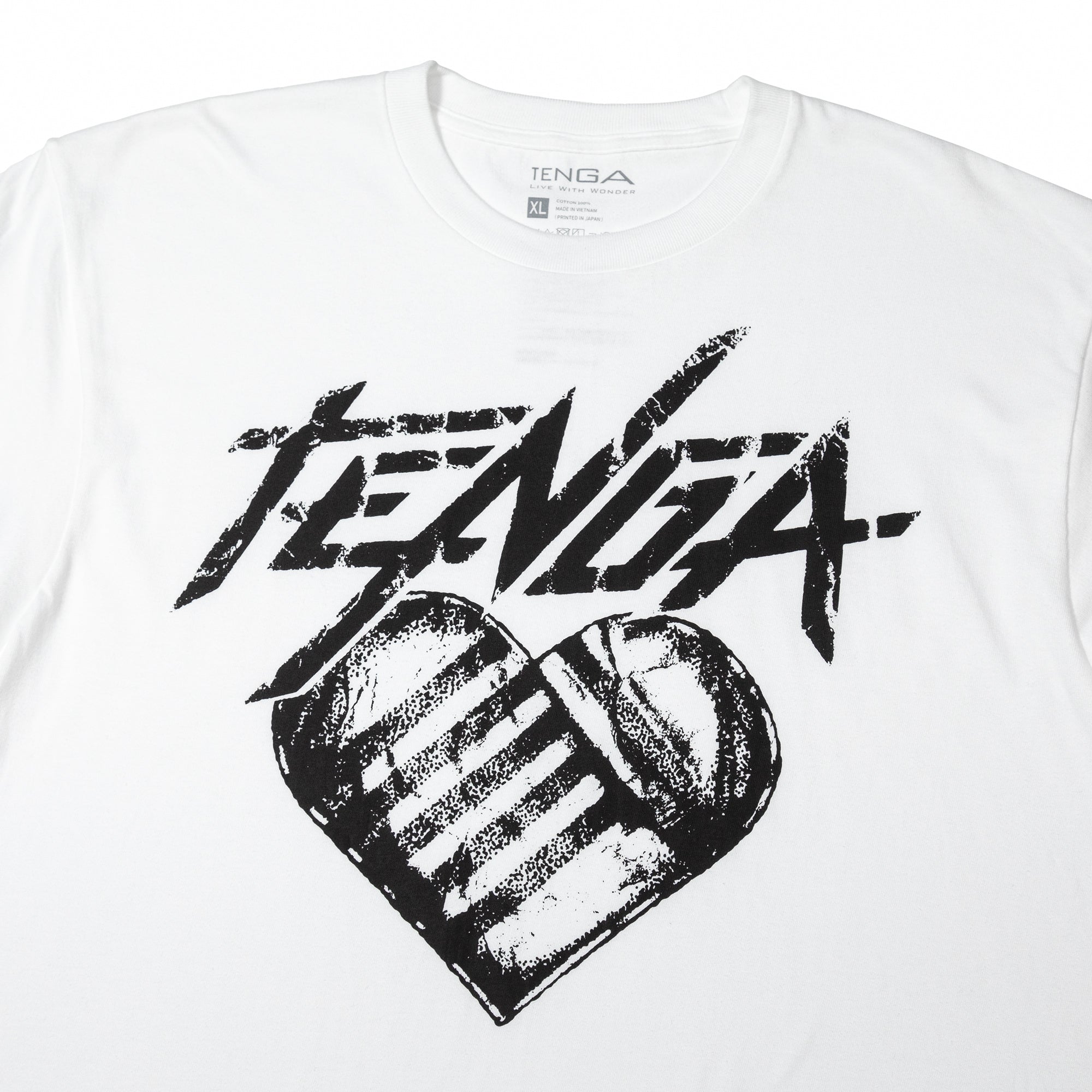 TENGA Hearts T-shirt blanc coton taille L