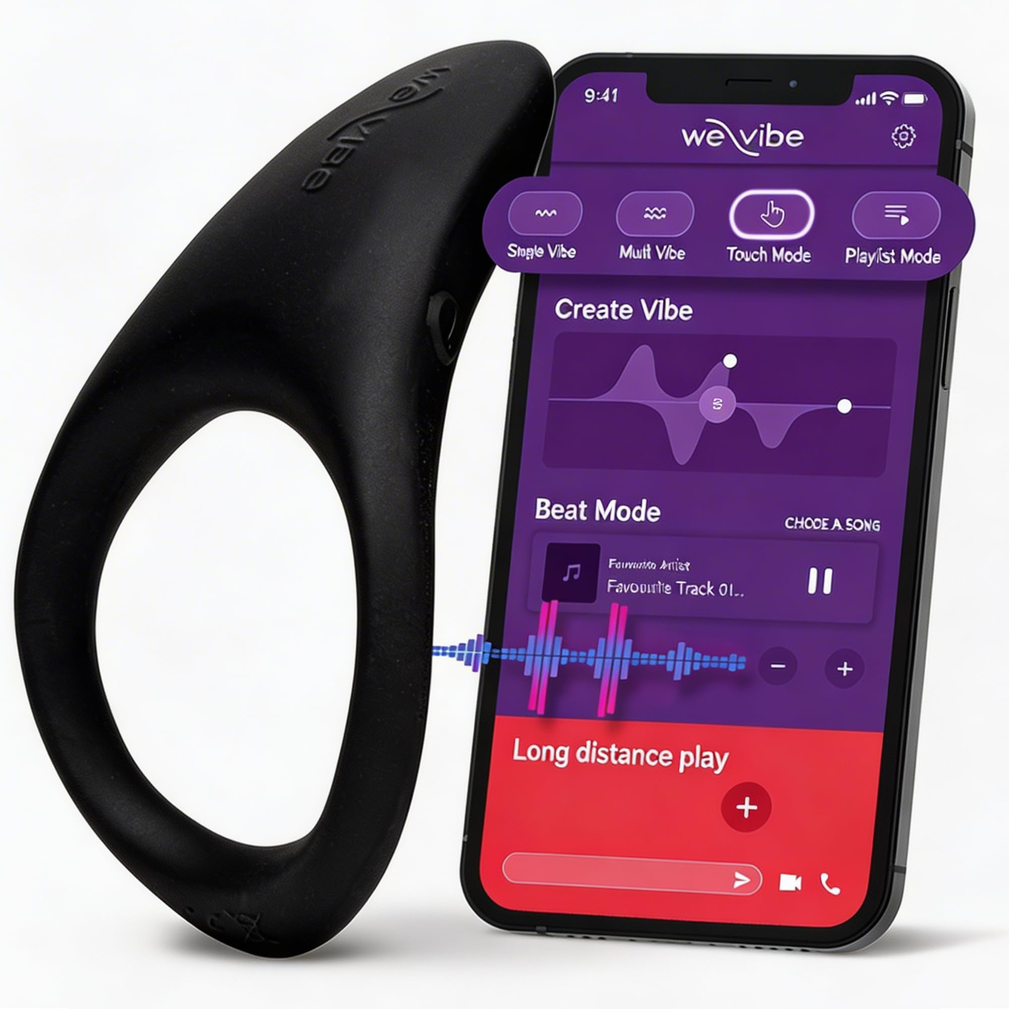 We-Vibe Verge 2 anneau vibrant 52 mm couple silicone