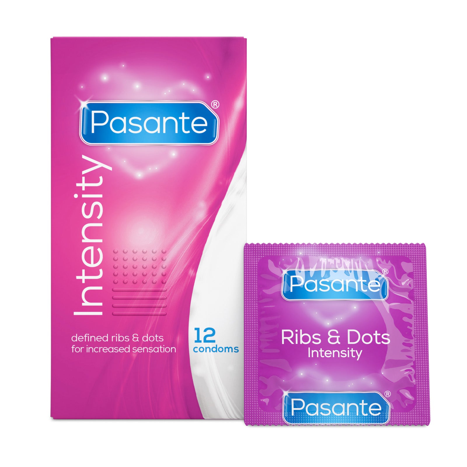 Pasante Intensity préservatifs nervurés lot 12