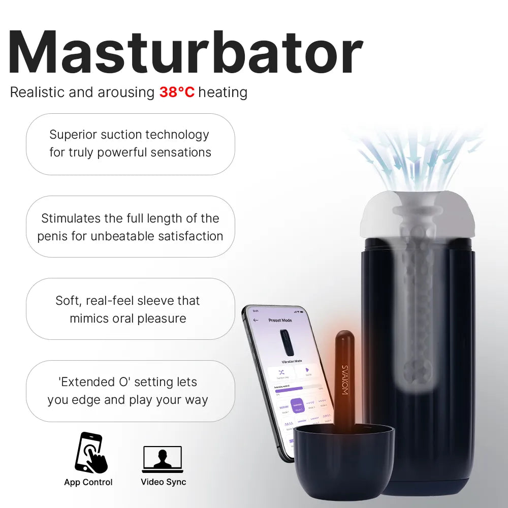 Svakom Sam Neo 2 Pro masturbateur bleu foncé chauffant