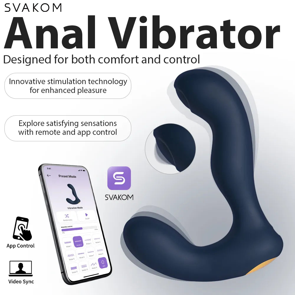 Svakom Iker Neo vibromasseur prostatique Navy Blue connecté