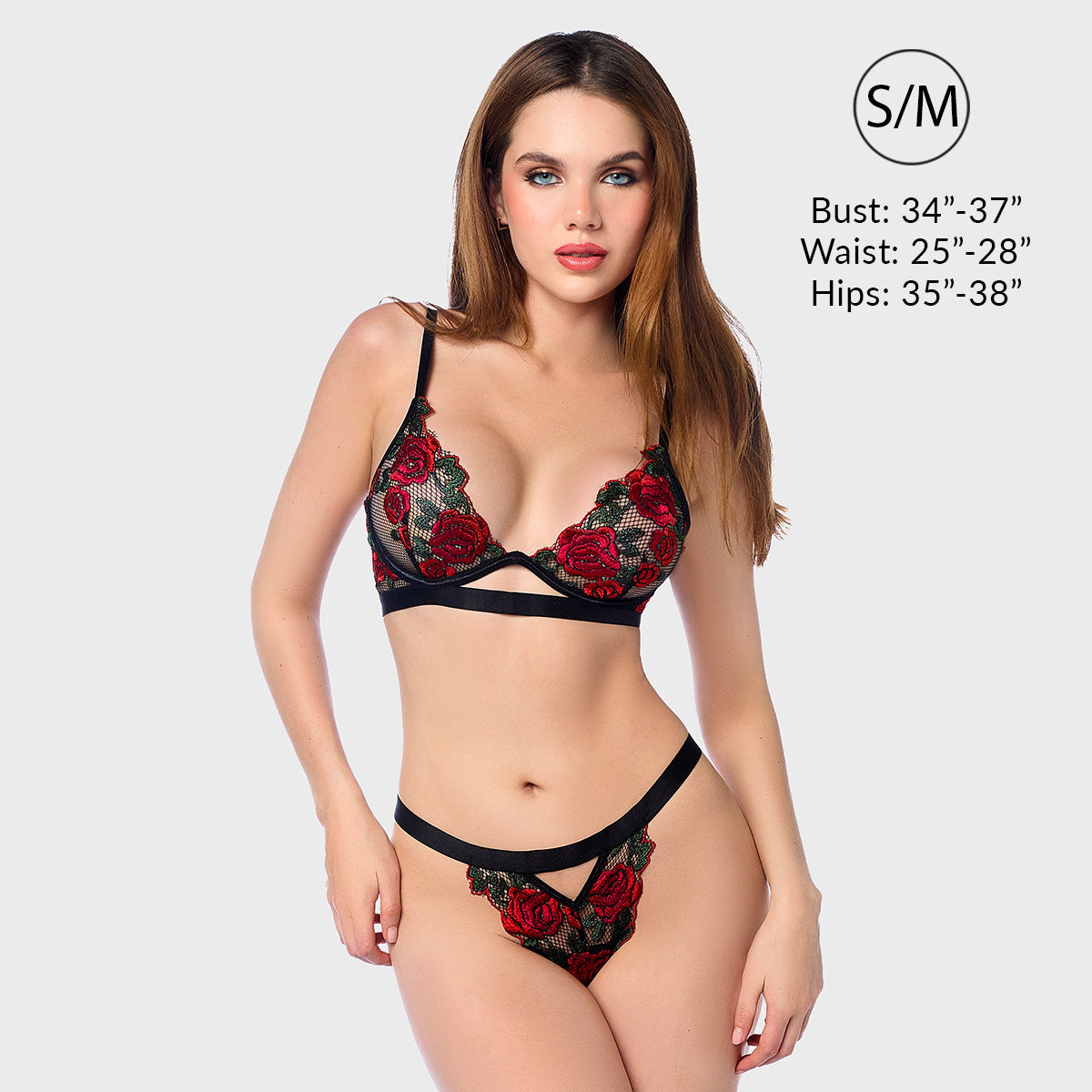Liberator Amorette ensemble lingerie S/M mesh noir