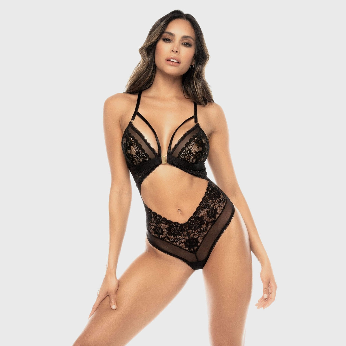 Liberator Ava Body Dentelle Florale Mesh Transparent L/XL