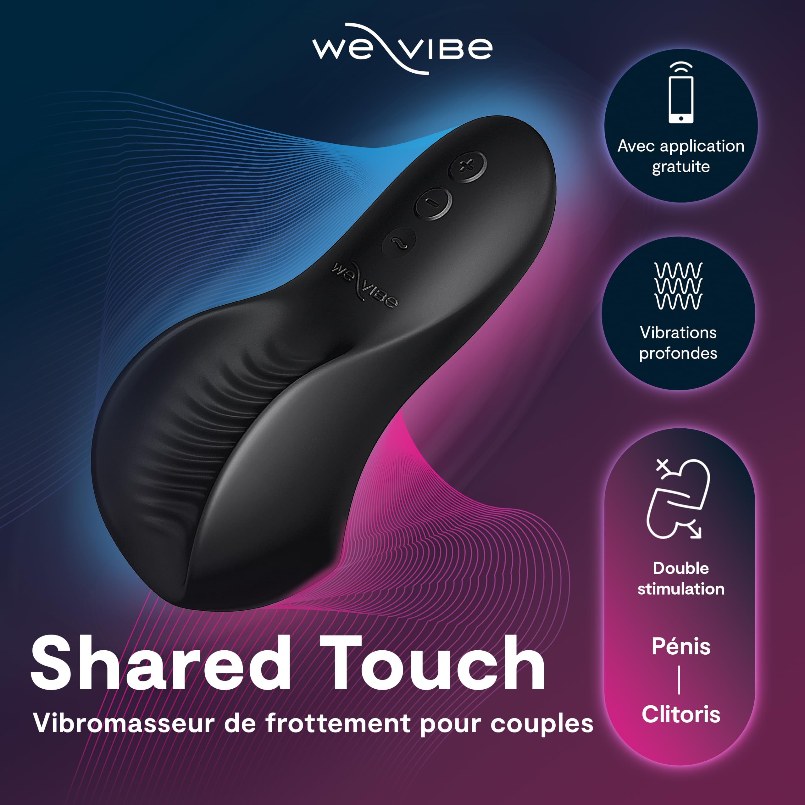 We-Vibe Shared Touch vibromasseur couple noir appli