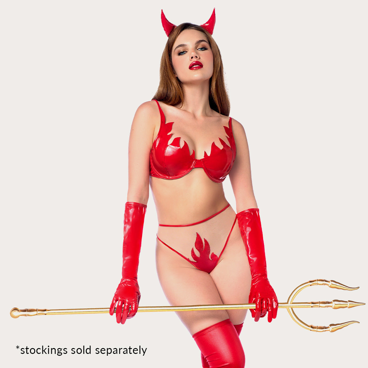 Liberator Pandora ensemble diablesse rouge 3 pièces S/M