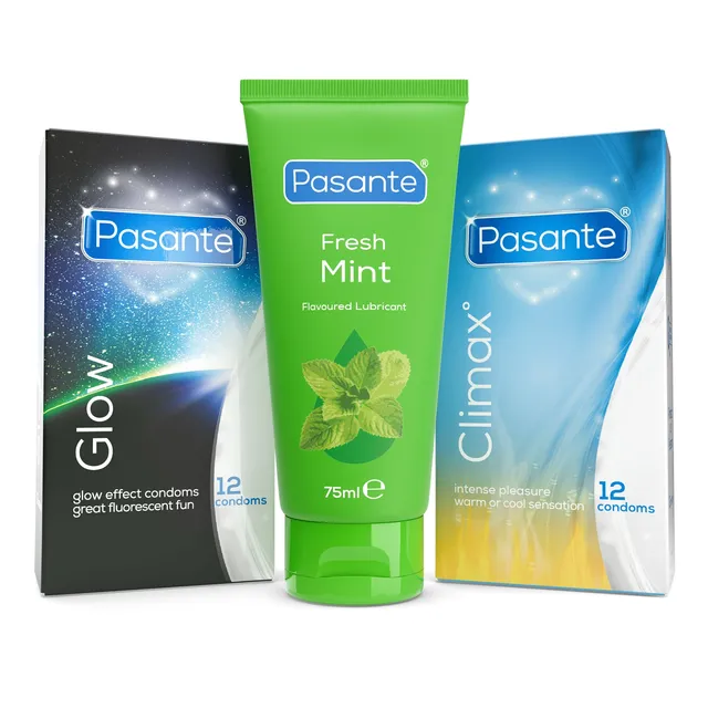 Pasante Variety préservatifs mixtes Climax Glow + menthe 75 ml
