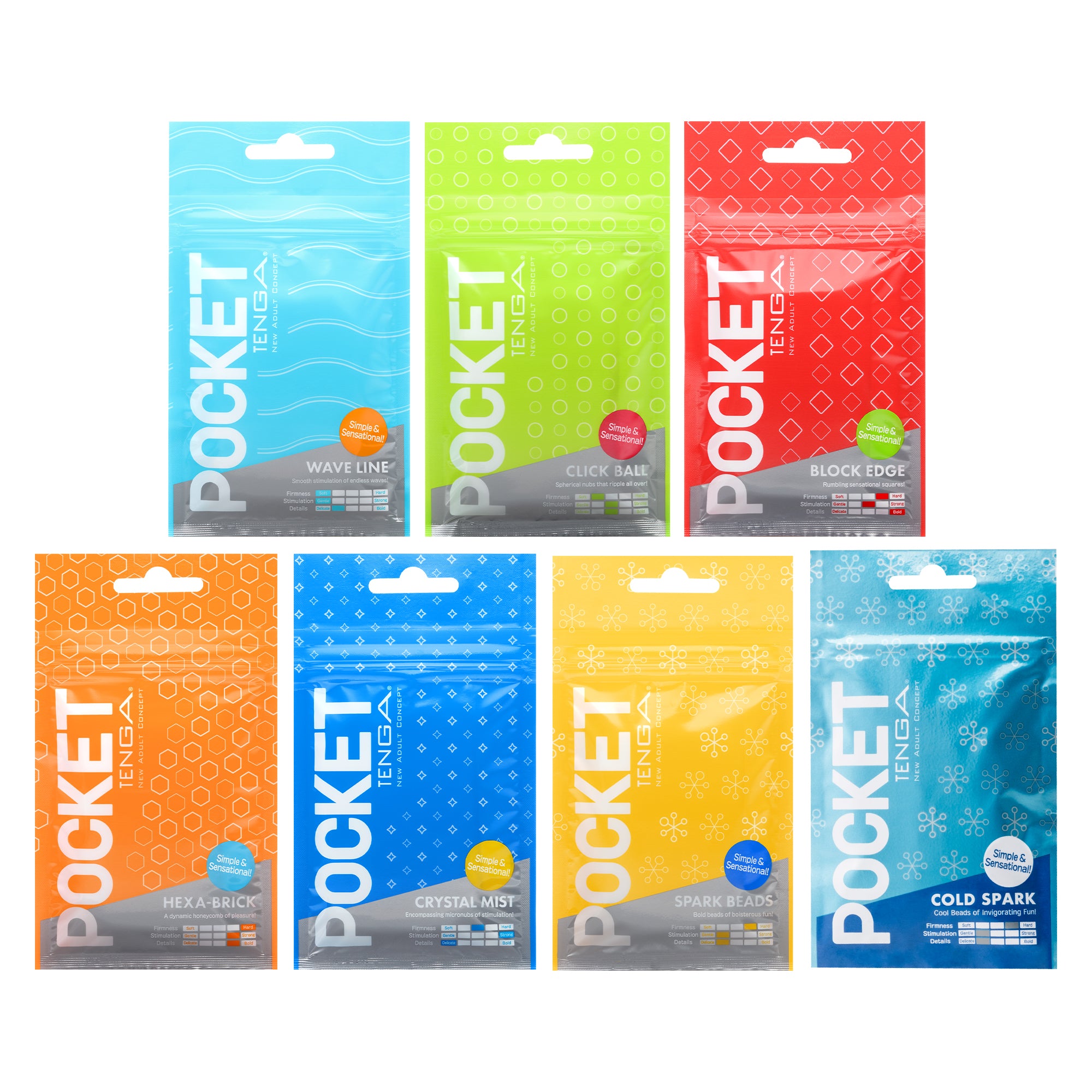 Tenga Pocket set complet 7 masturbateurs poches jetables