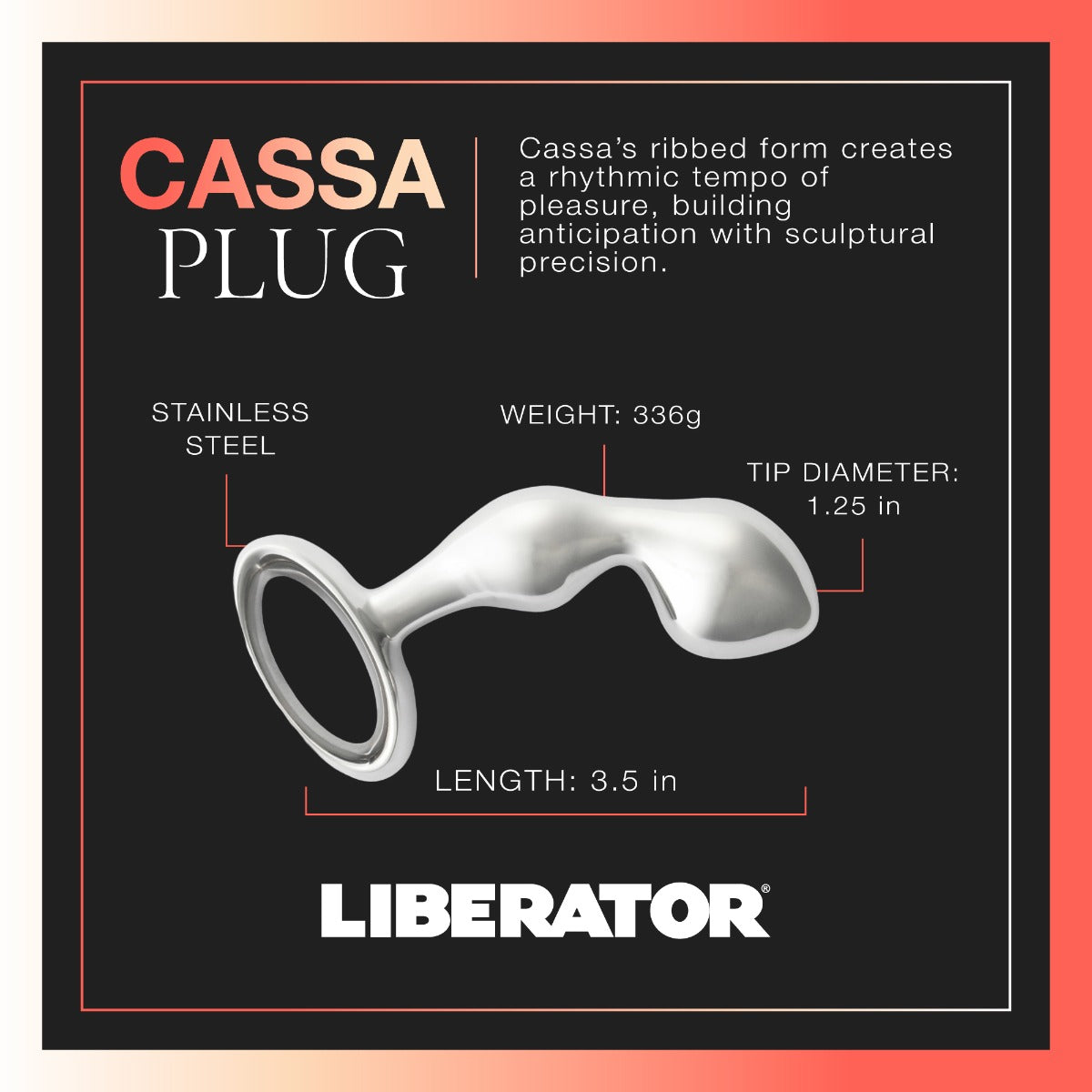 Liberator Cassa plug anal prostate strié à anneau