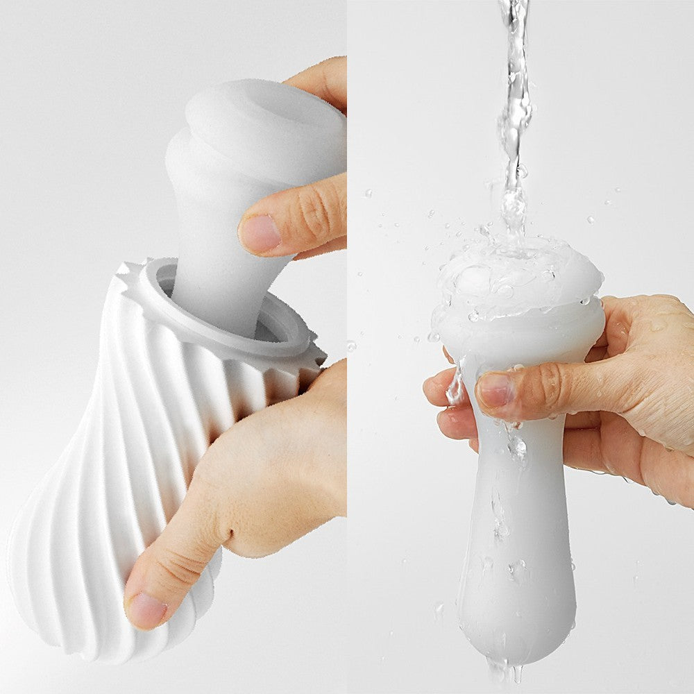 Tenga Flex Silky White masturbateur homme nervures spirales