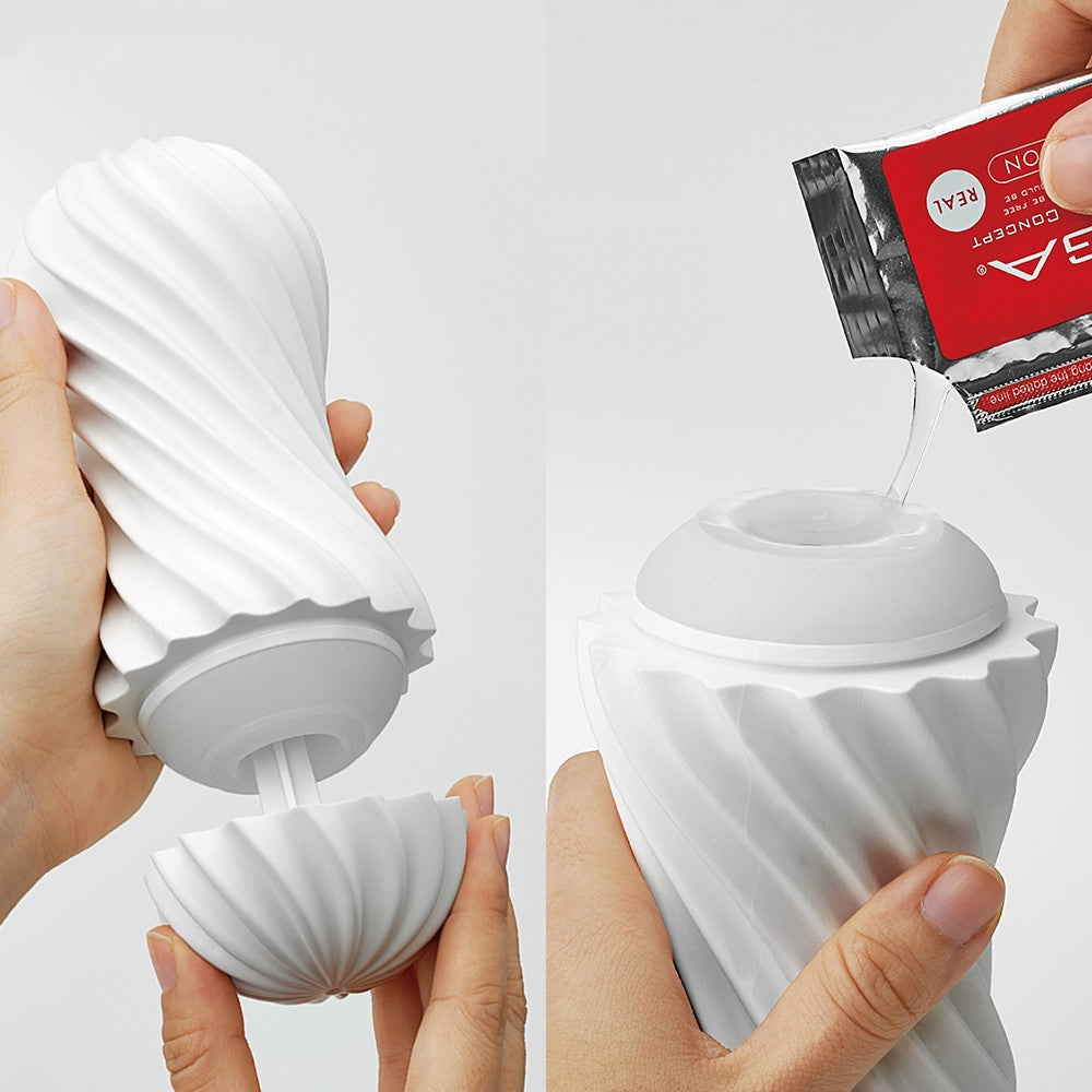 Tenga Flex Silky White masturbateur homme nervures spirales