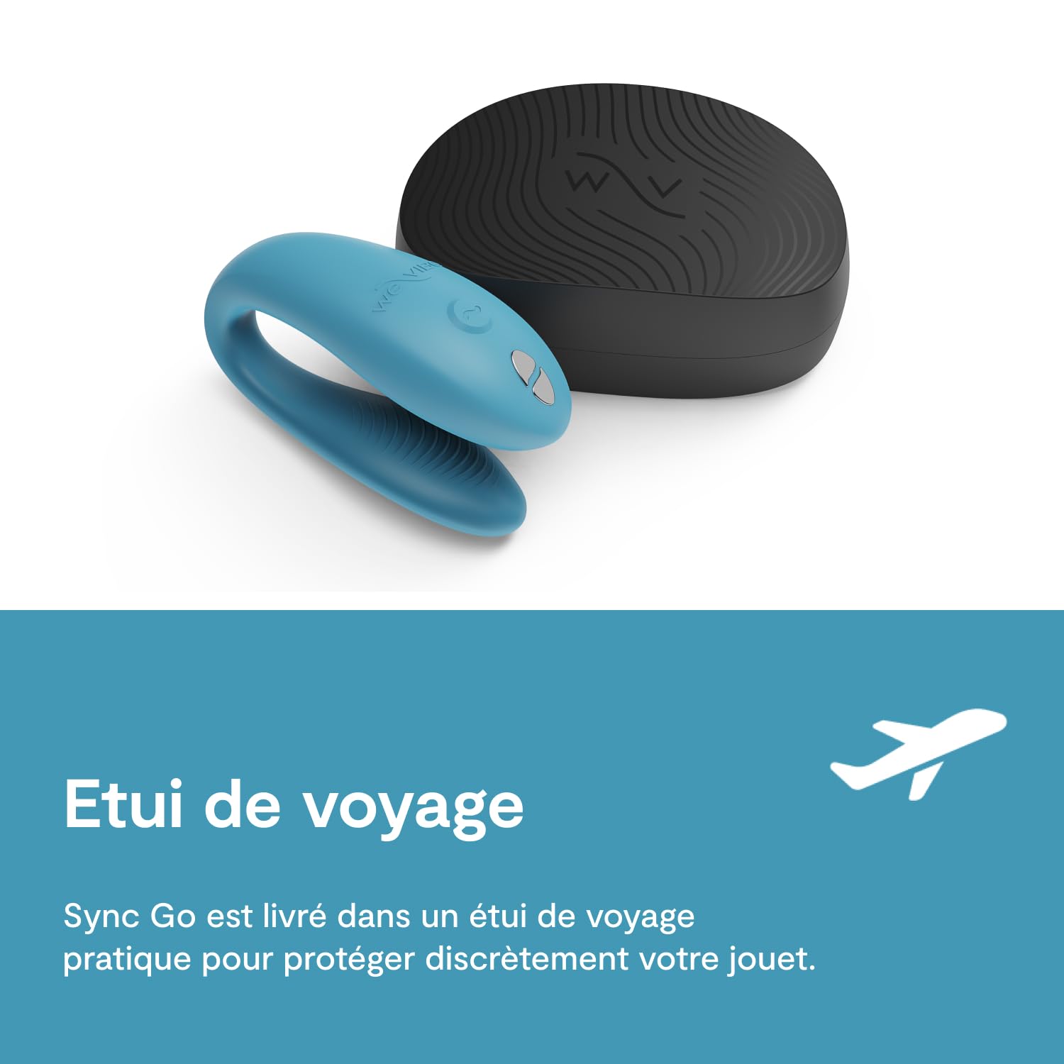 We-Vibe Sync Go vibromasseur couple bleu connecté voyage