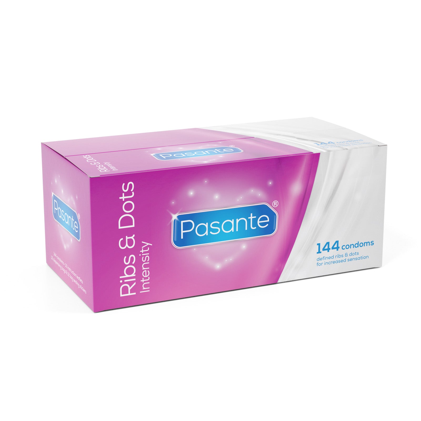 Pasante Intensity préservatifs 144 pièces nervurés et perlés