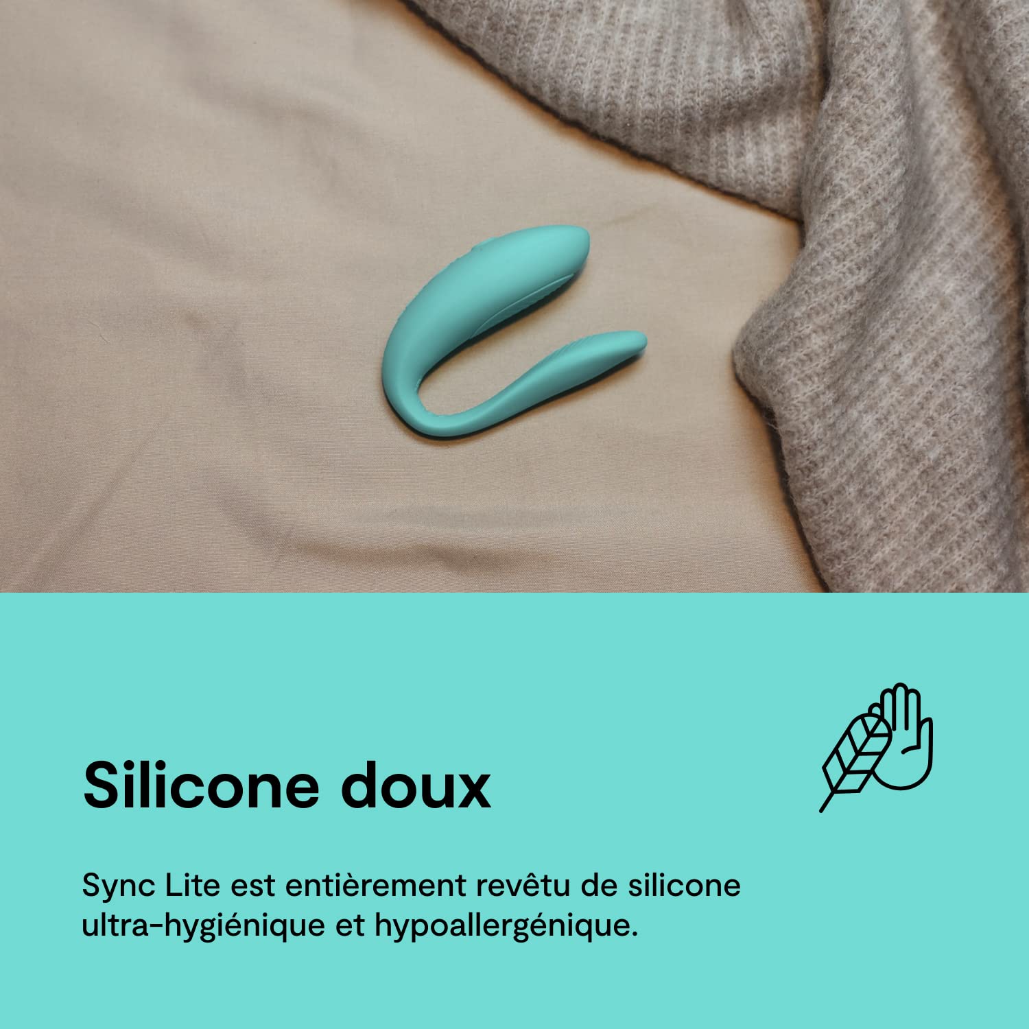 We-Vibe Sync Lite vibromasseur couple bleu en C silicone