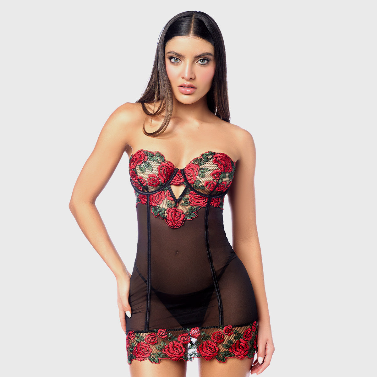 Liberator Bella nuisette dentelle rose taille S avec string