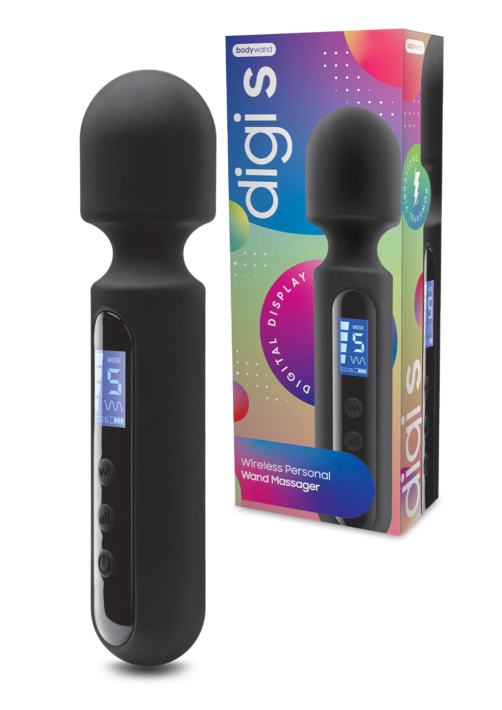 Bodywand Digi S mini wand noir silicone LED