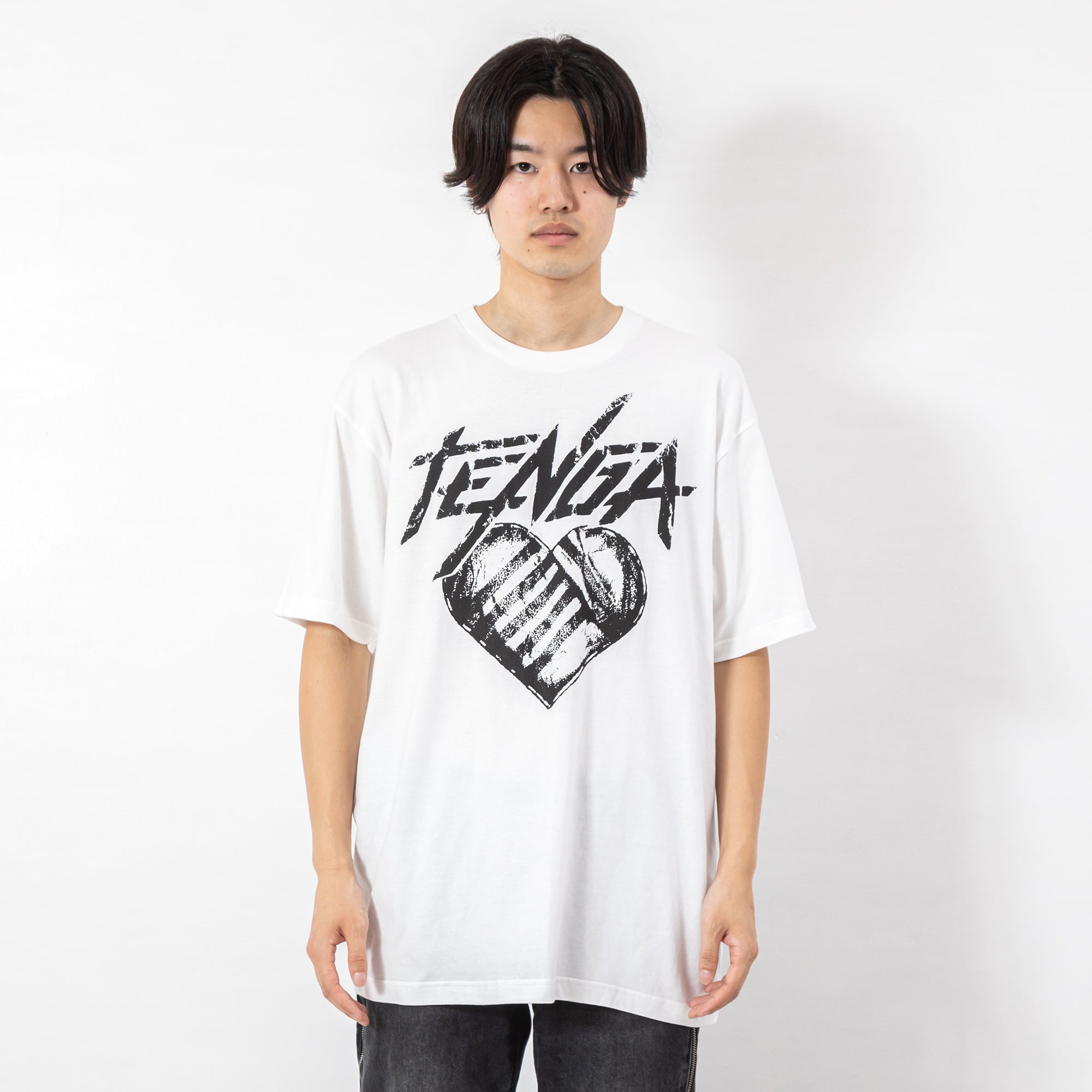 TENGA Hearts T-shirt blanc coton taille L