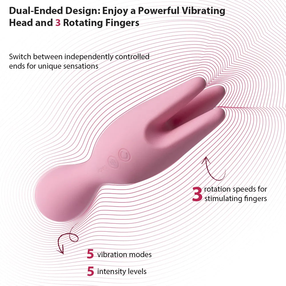 Svakom Nymph vibromasseur rotatif rose 3 doigts