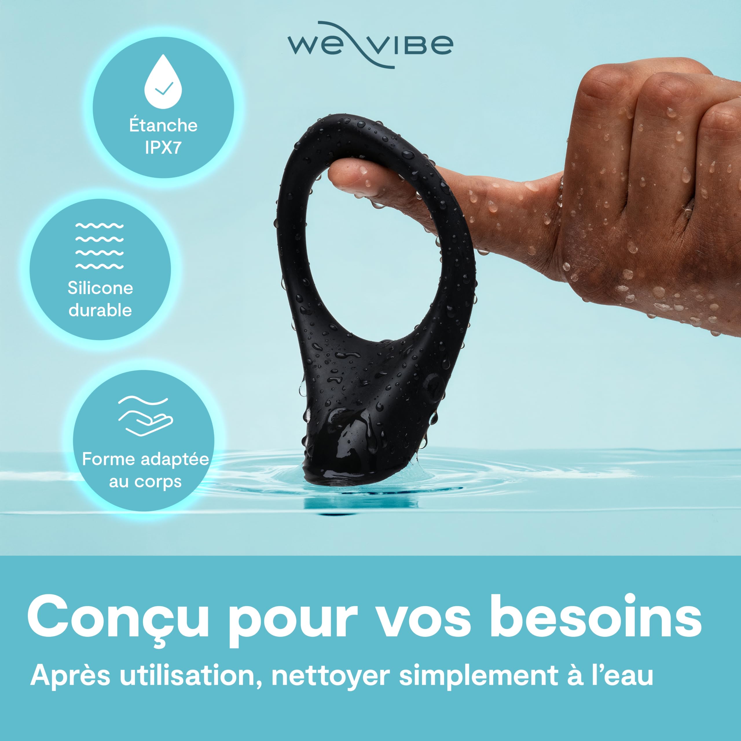 We-Vibe Verge 2 anneau vibrant 52 mm couple silicone