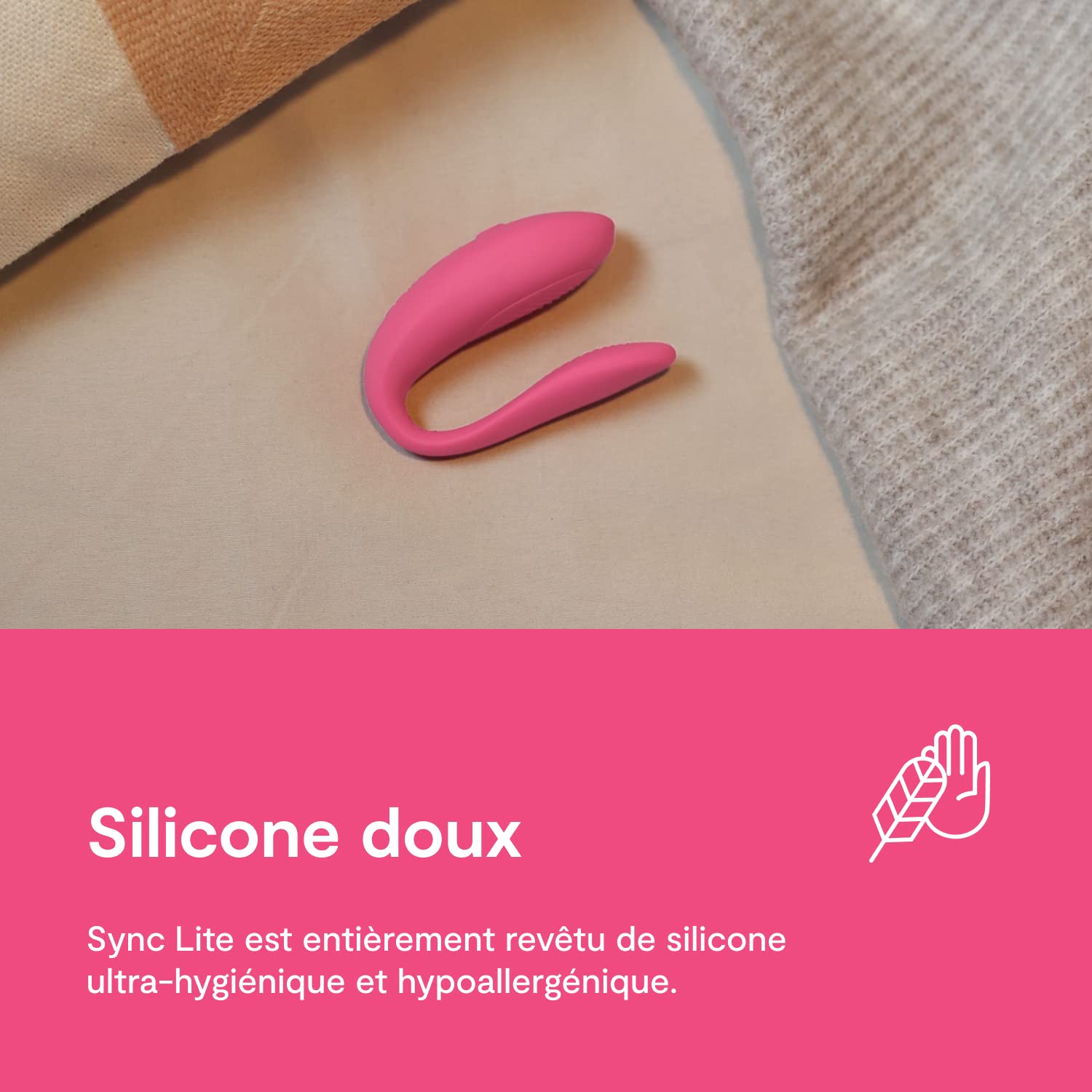We-Vibe Sync Lite vibromasseur couple rose silicone rechargeable