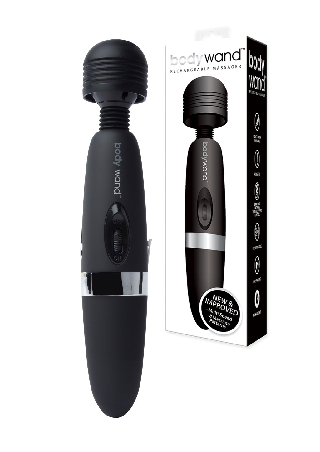 Bodywand Rechargeable Massager wand noir silicone USB