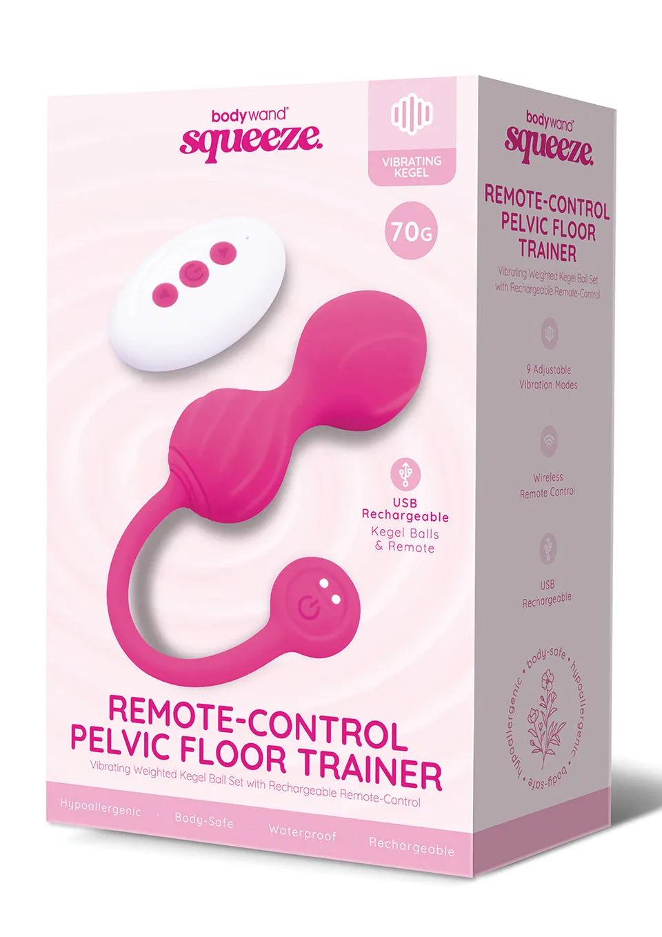 Bodywand Squeeze stimulateur pelvien télécommande rose 9 modes