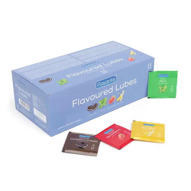 Pasante Flavoured Lubes lubrifiant aromatisé 144x5ml 4 parfums base eau