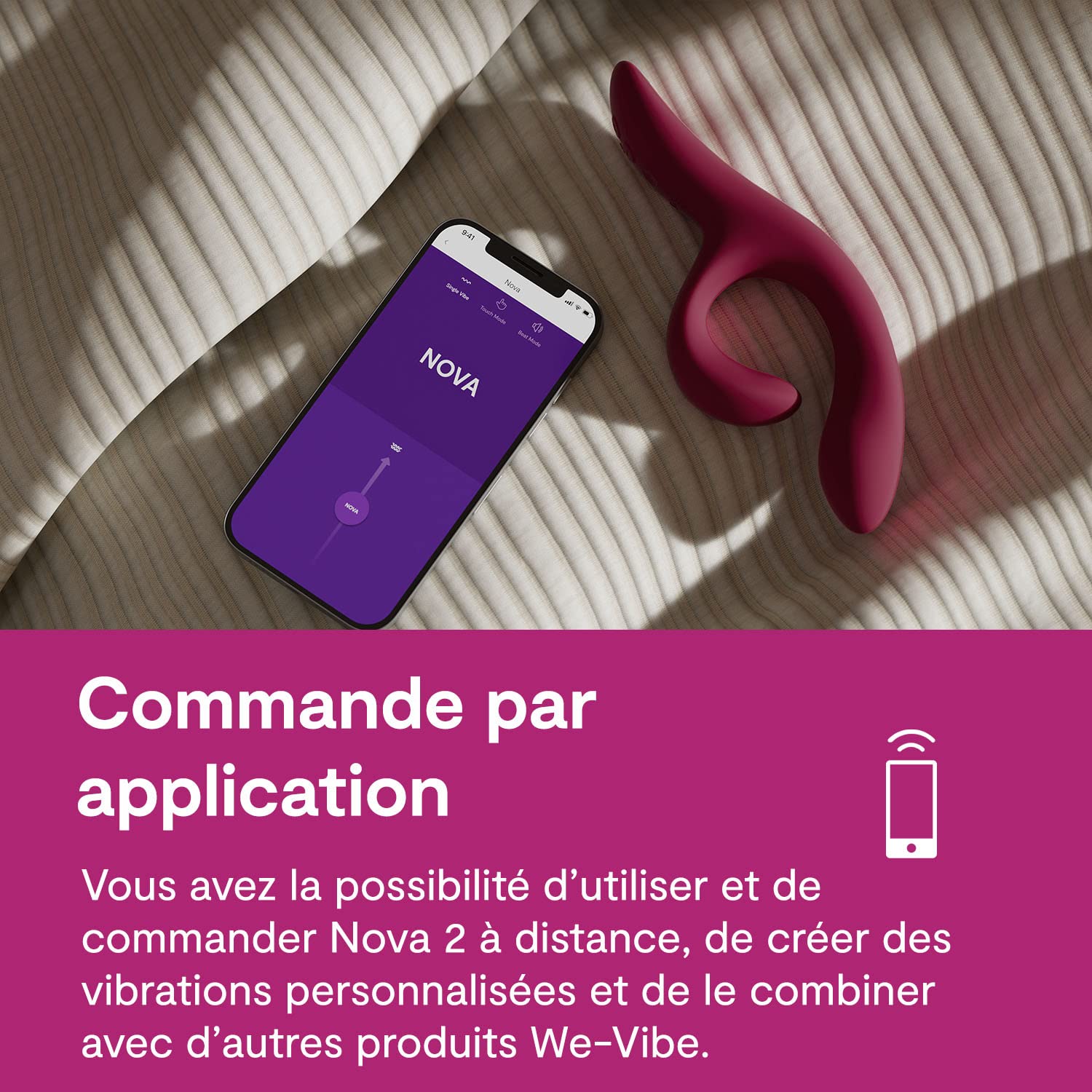 We-Vibe Nova 2 vibromasseur rabbit rose 10 modes