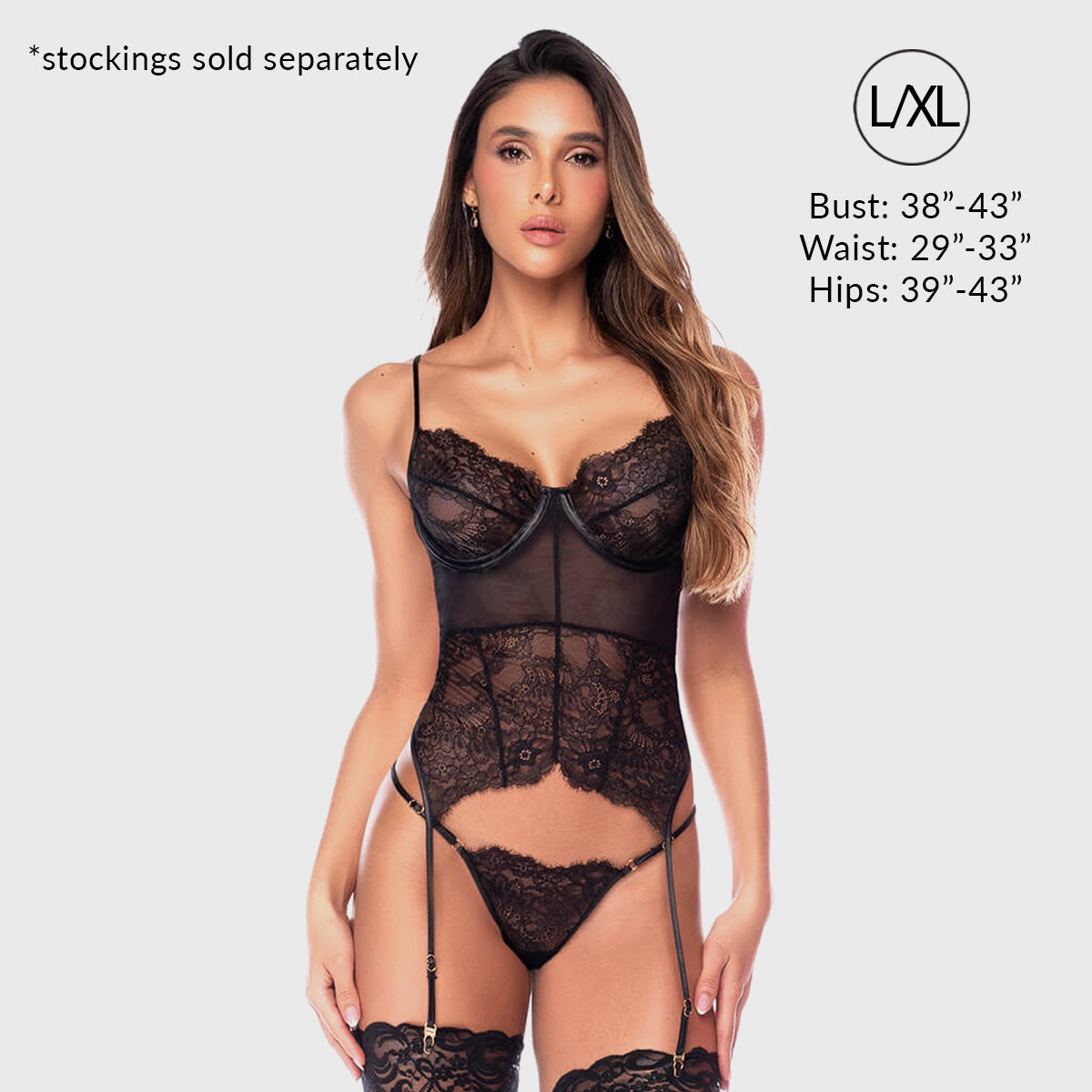 Liberator Juliette bustier dentelle noire S/M
