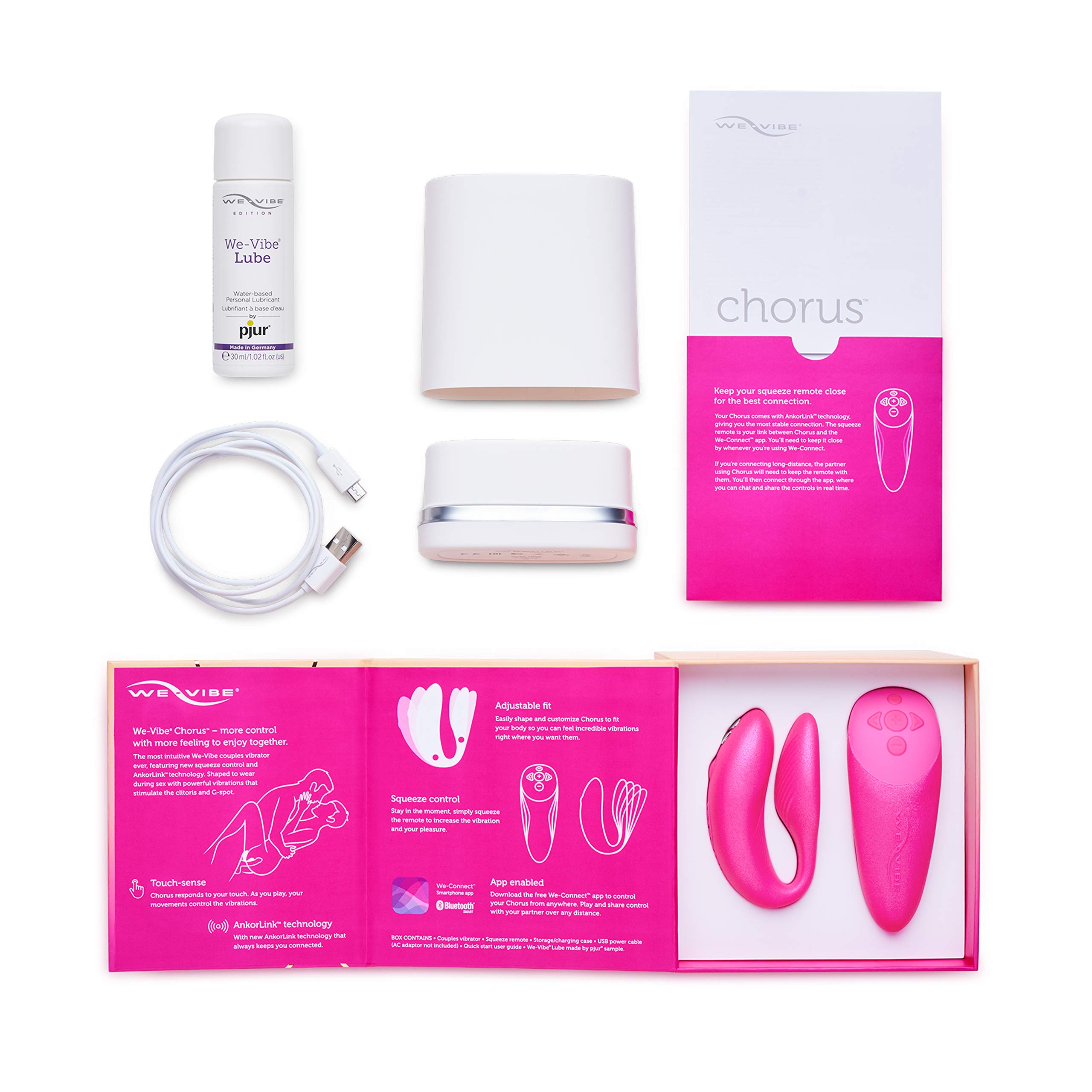 We-Vibe Chorus Vibromasseur Couple Rose Télécommandé