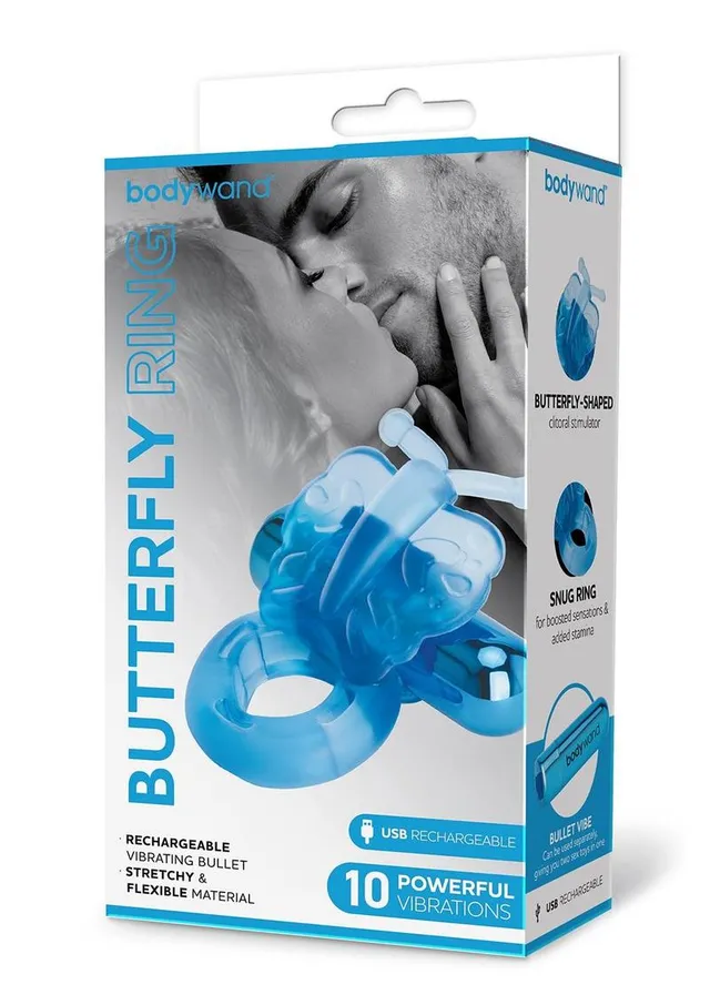 Bodywand Couples Rings Butterfly Ring bleu papillon USB