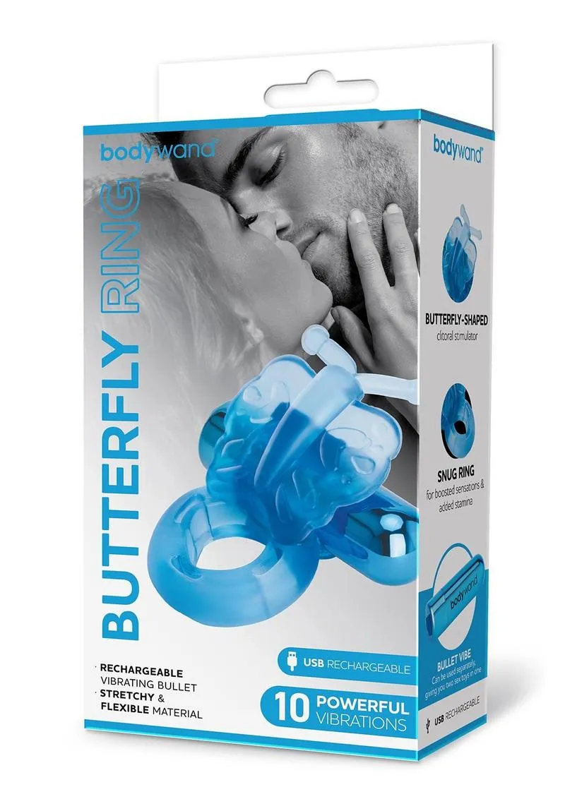 Bodywand Couples Rings Butterfly Ring bleu papillon USB