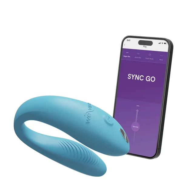 We-Vibe Sync Go vibromasseur couple bleu connecté voyage
