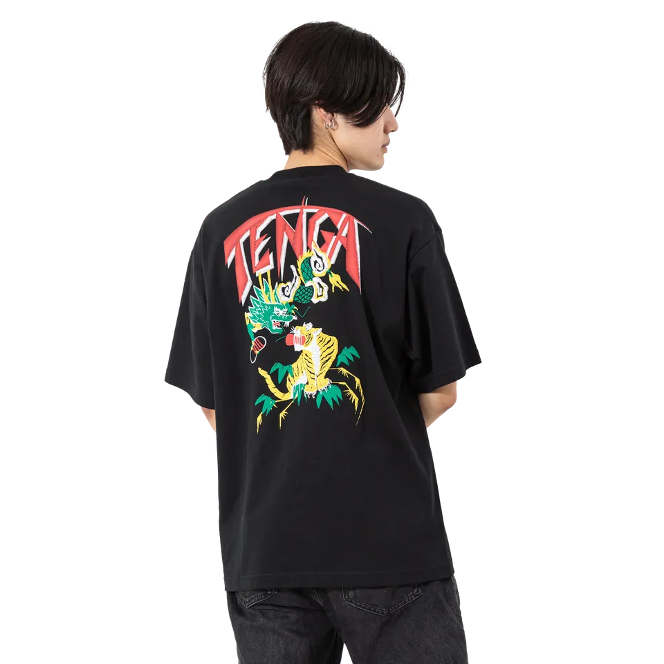 TENGA Print T-Shirt Black t-shirt noir L XL