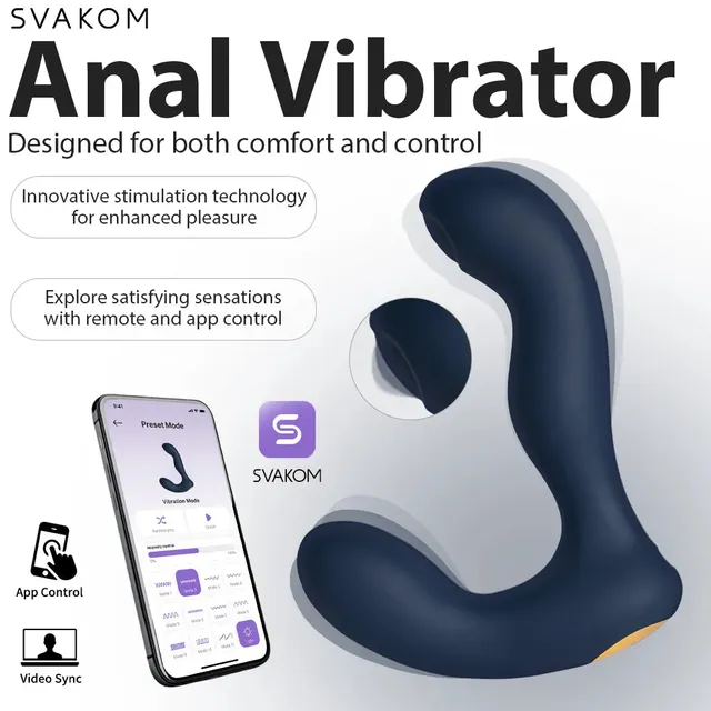 Svakom Iker Neo vibromasseur prostatique Navy Blue connecté