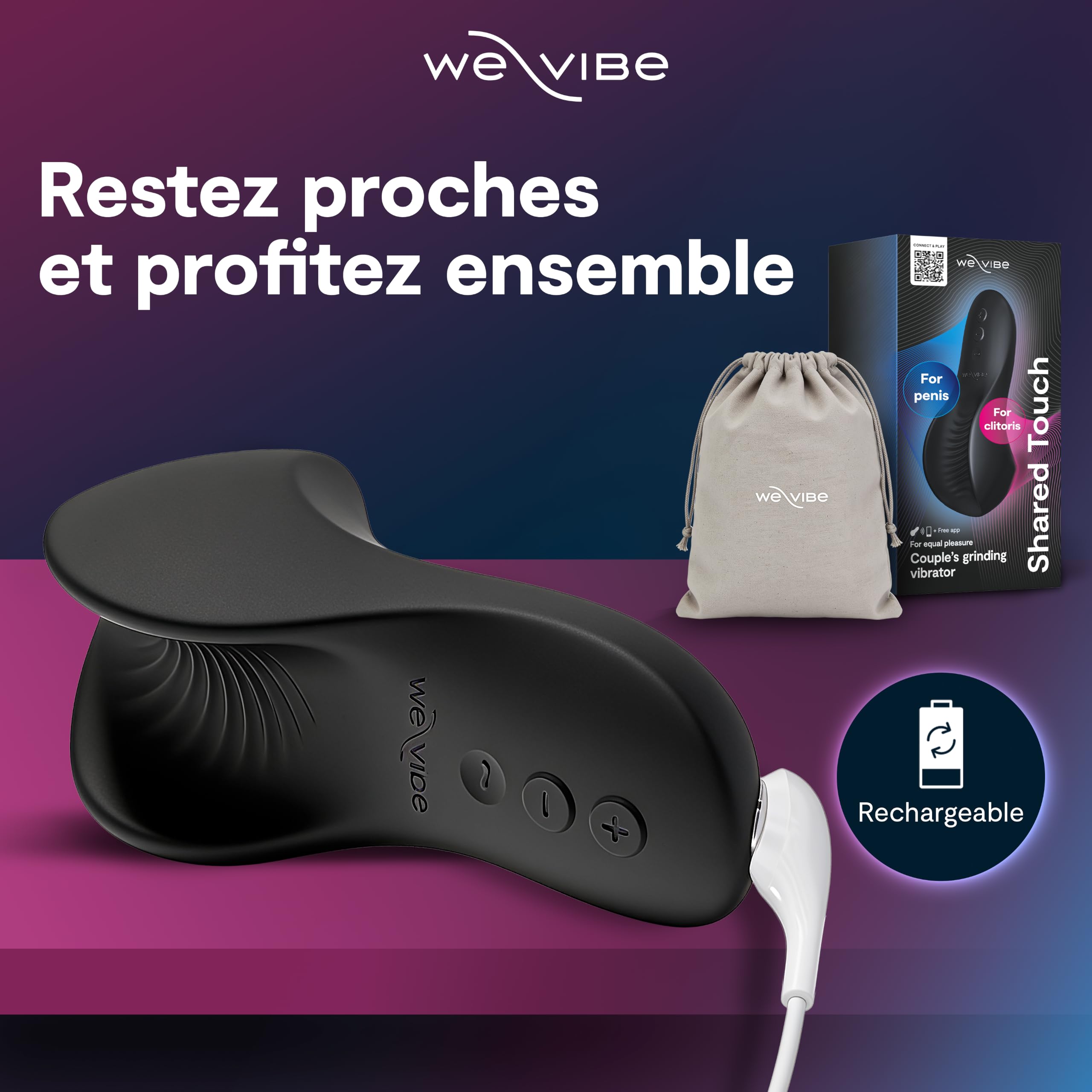 We-Vibe Shared Touch vibromasseur couple noir appli