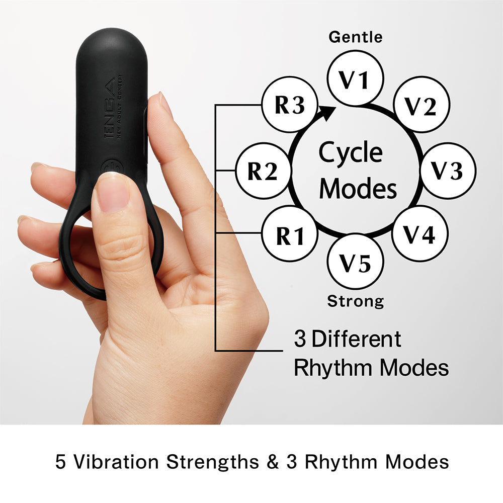 Tenga SVR+ Black anneau vibrant couple noir