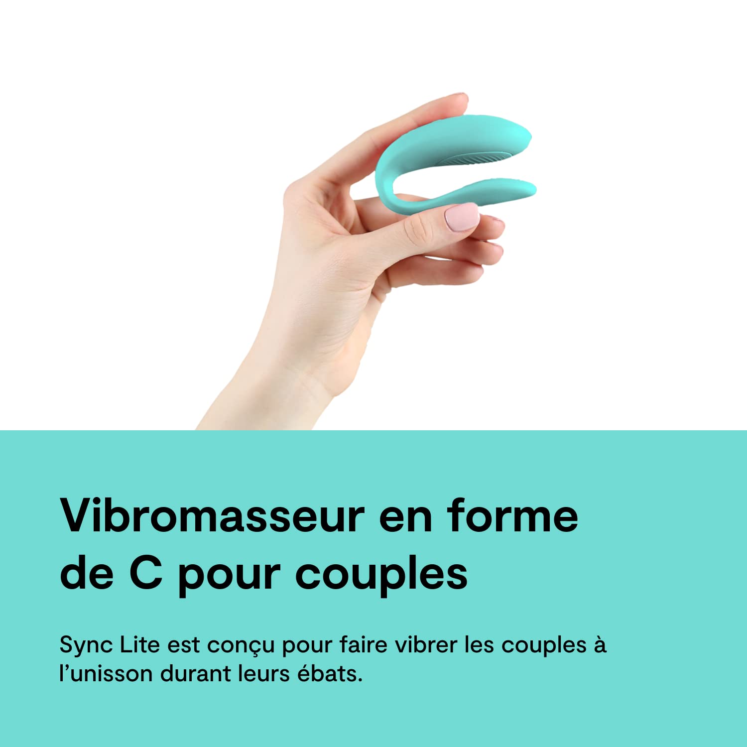 We-Vibe Sync Lite vibromasseur couple bleu en C silicone