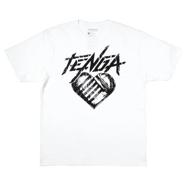 TENGA Hearts T-shirt blanc coton taille L