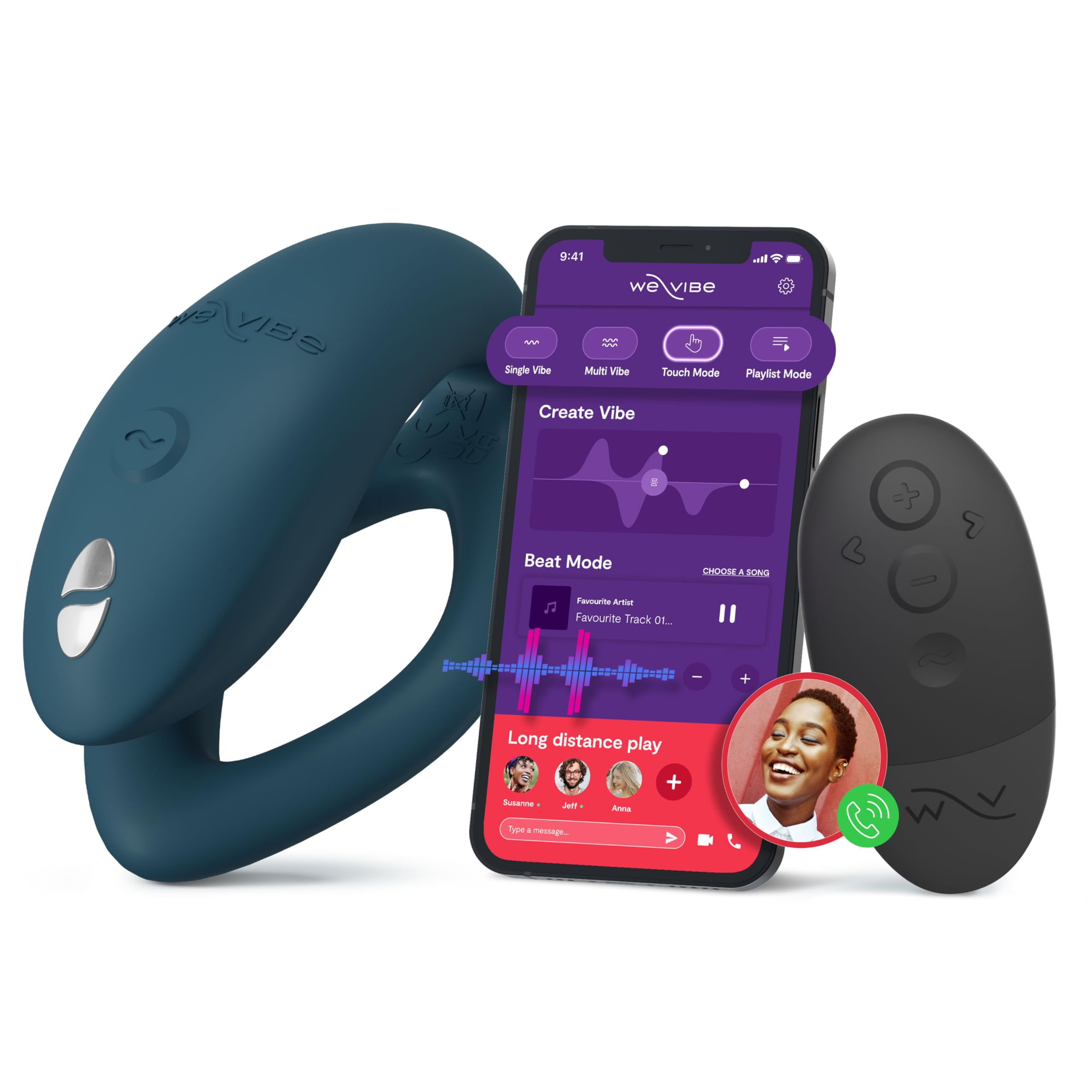 We-Vibe Sync O Vibromasseur Couple Vert Silicone