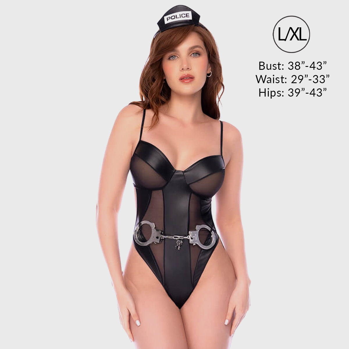 Liberator Officer Olivia costume policière noir S/M