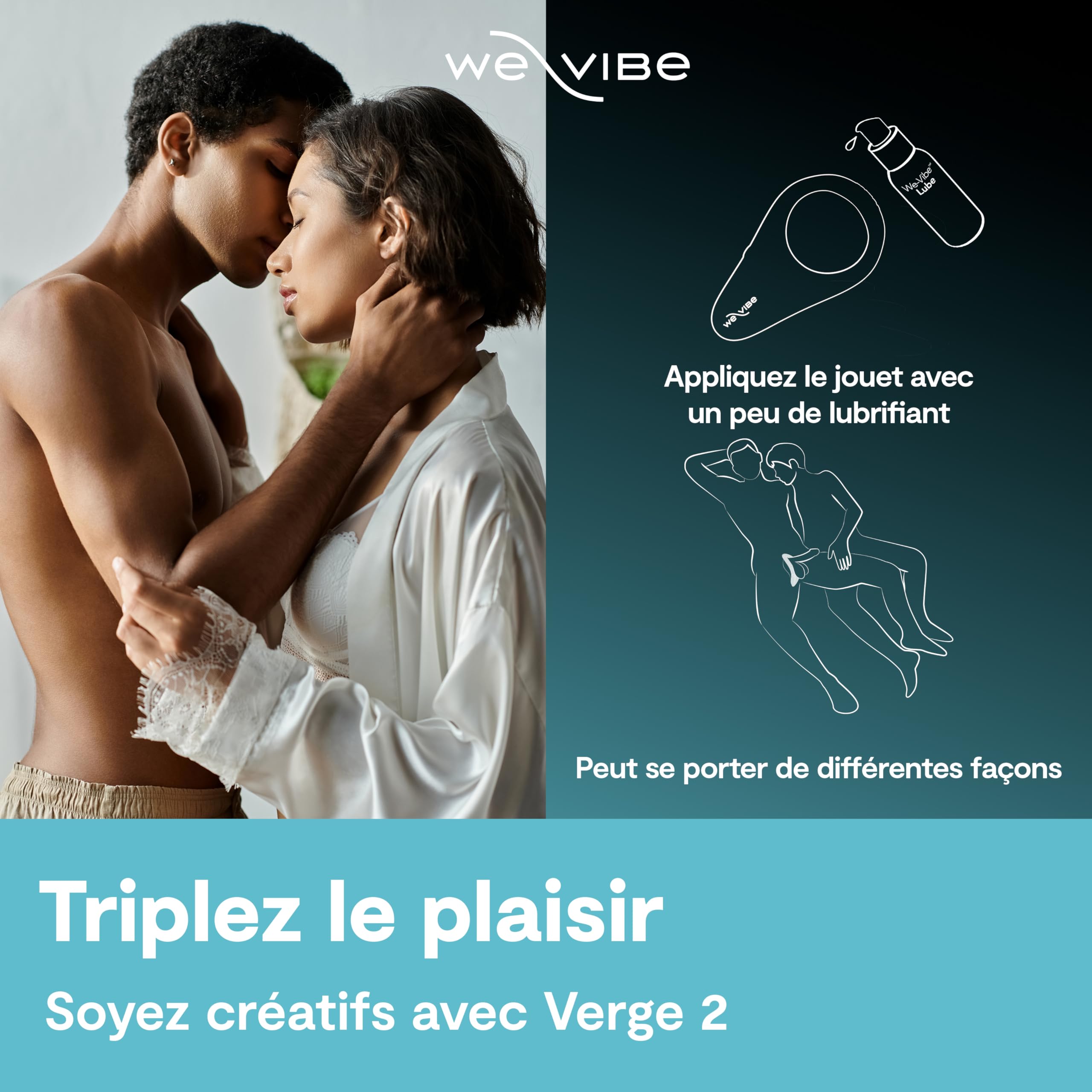 We-Vibe Verge 2 anneau vibrant 52 mm couple silicone