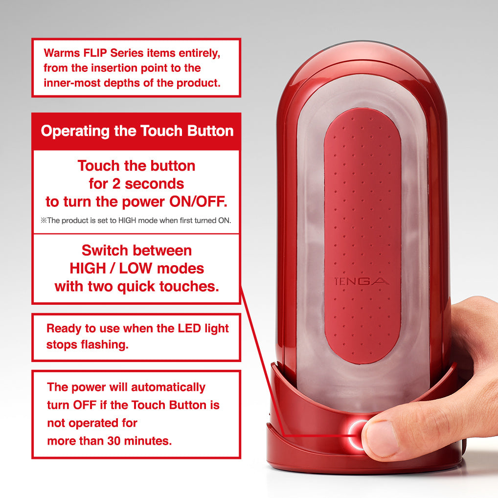 Tenga Flip Zero Red masturbateur chauffant + warmer