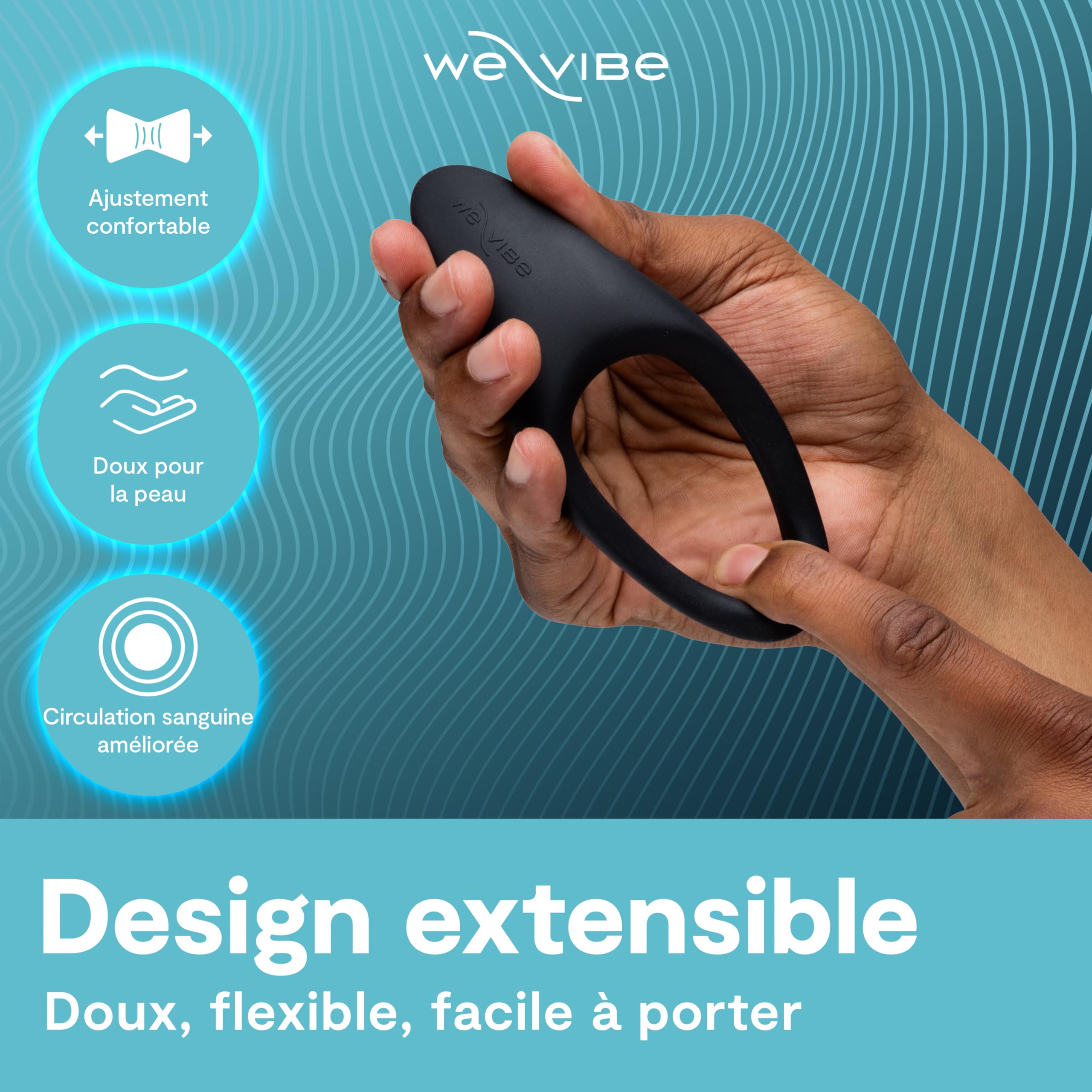 We-Vibe Verge 2 anneau vibrant 52 mm couple silicone
