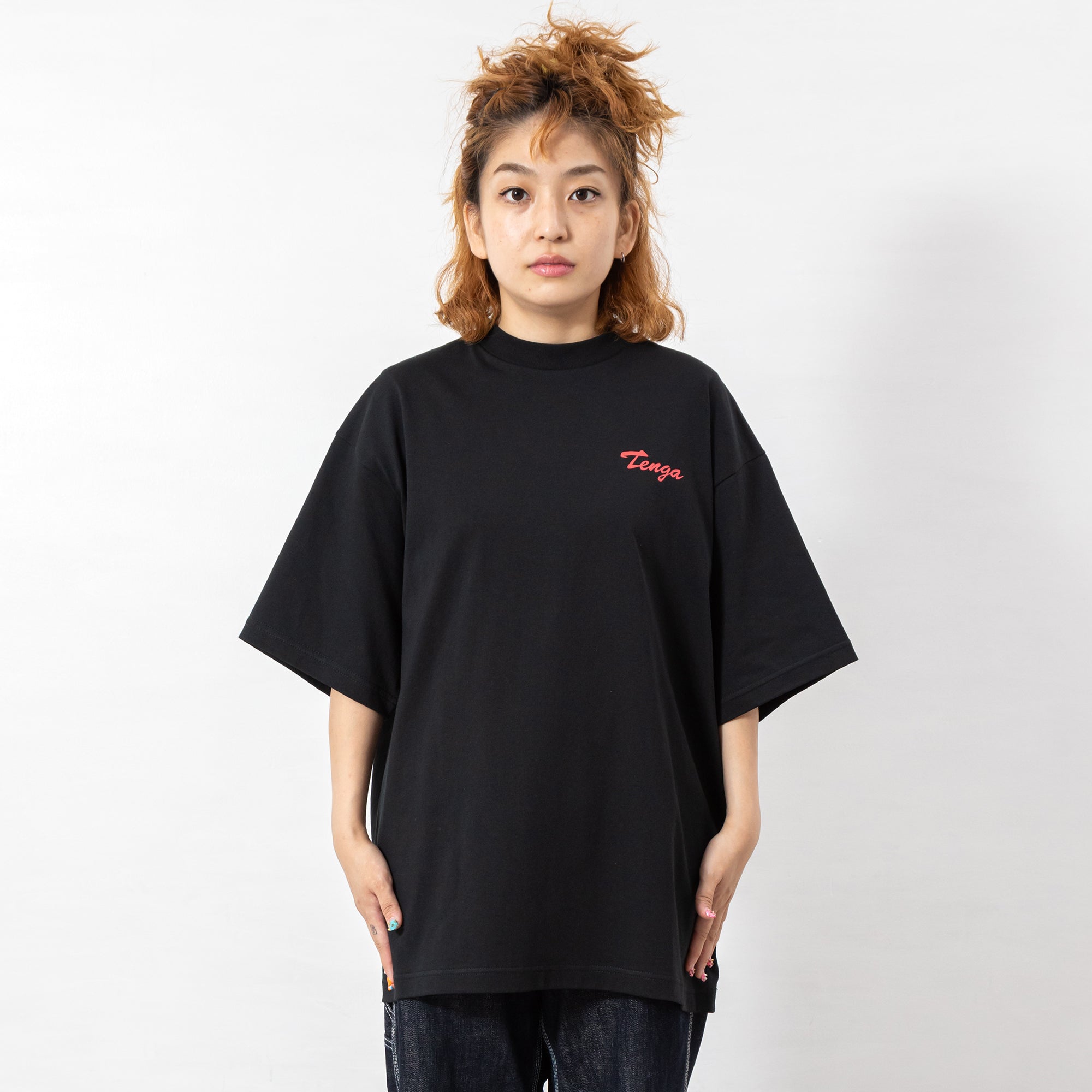 TENGA Print T-Shirt Black t-shirt noir L XL